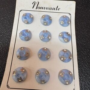Vintage blue moon glass buttons